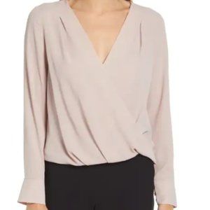 Nordstrom Halogen Cross Front Blouse Medium Petitie